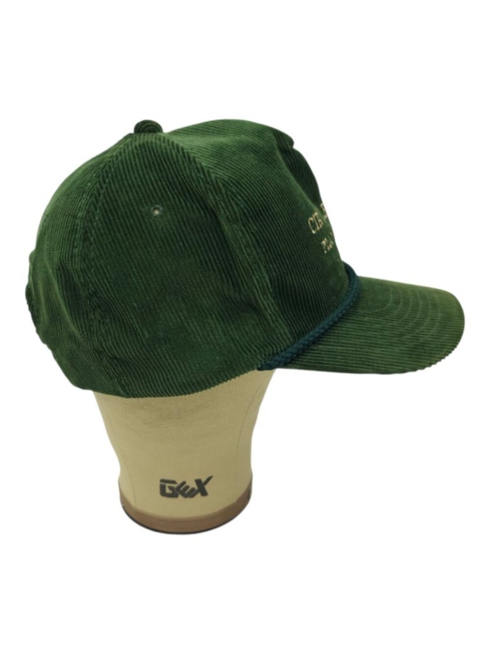 YoungAn Green Corduroy Rope Hat Snapback Circle M Plantation Cap Vtg 80s Trucker - Picture 10 of 13